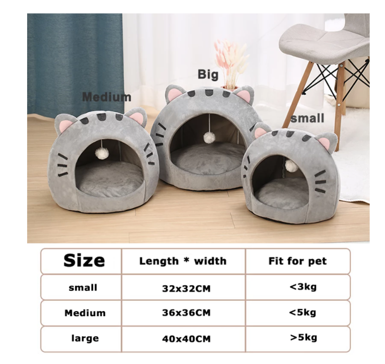Katzenförmiges Katzenbett
