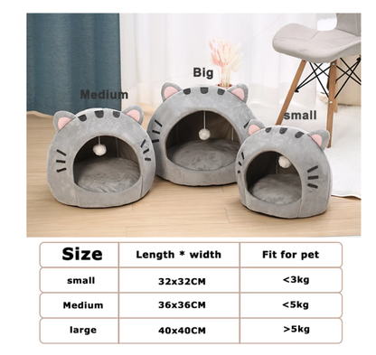 Katzenförmiges Katzenbett