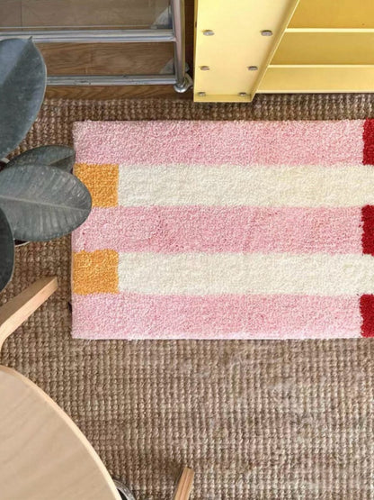 Ultraweicher, verspielter Dopamin-Streifen-Badteppich, saugfähige Matte